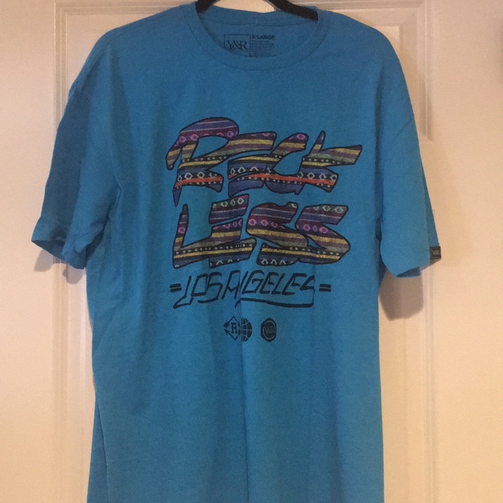 Men's Blue novelty tee shirt -new